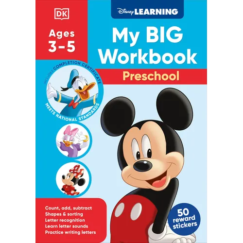 Disney Learning Big Workbook Preschool: Math & English Workbook for Kids Aged 3-5, Curriculum-Based - Paperback