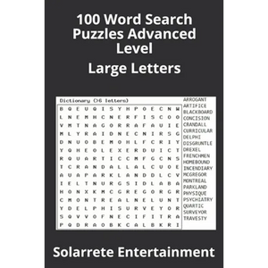 100 Word Search Puzzles Advanced Level: Large Letters - Paperback