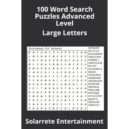 100 Word Search Puzzles Advanced Level: Large Letters - Paperback
