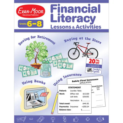 Financial Literacy Lessons and Activities, Grades 6-8 - Paperback