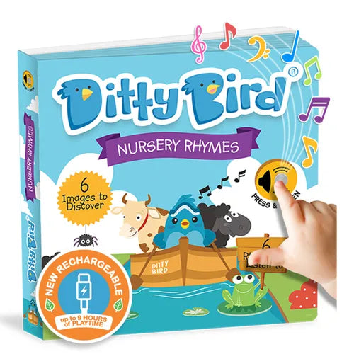 Ditty Bird Nursery Rhymes Interactive Musical Sound Book for Toddlers 1- 3 Sing-Along Boardbook for Baby - Board Book