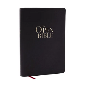 The Open Bible: Read and Discover the Bible for Yourself (Nkjv, Black Leathersoft, Red Letter, Comfort Print) - Imitation Leather