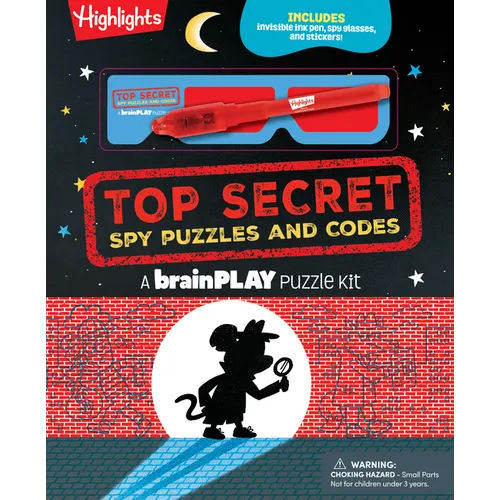 Brainplay Top Secret Spy Puzzles and Codes: Puzzle Book Packed with Brain Teasers and Hidden Pictures Challenges for Kids 7 and Up - Hardcover