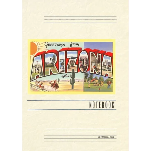 Vintage Lined Notebook Greetings from Arizona - Paperback