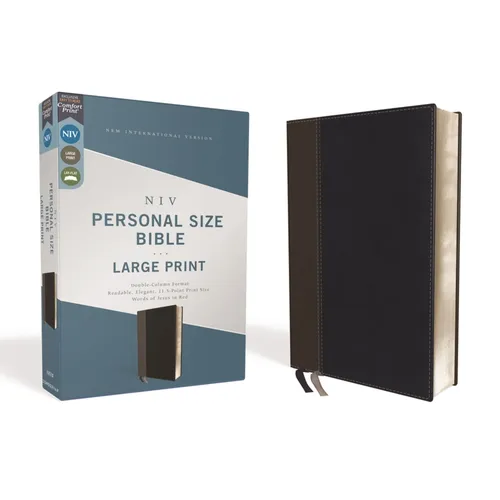 Niv, Personal Size Bible, Large Print, Leathersoft, Black, Red Letter Edition, Comfort Print - Imitation Leather