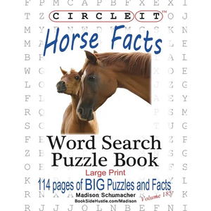 Circle It, Horse Facts, Word Search, Puzzle Book - Paperback