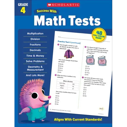 Scholastic Success with Math Tests Grade 4 Workbook - Paperback