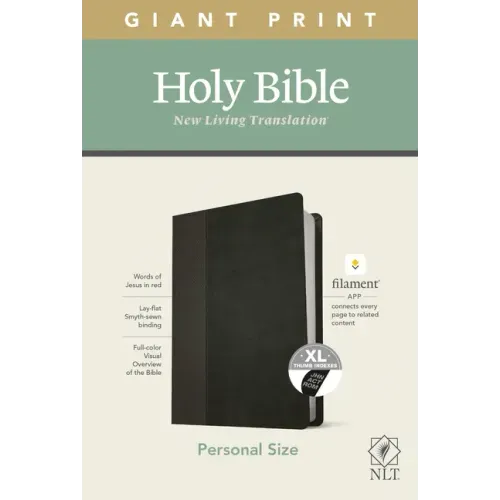 NLT Personal Size Giant Print Bible, Filament Enabled Edition (Red Letter, Leatherlike, Black/Onyx, Indexed)