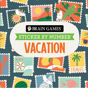 Brain Games - Sticker by Number Compact Edition: Vacation 7x7 Inches Travel Size Activity Book for Adults & Kids 7+ - Paperback