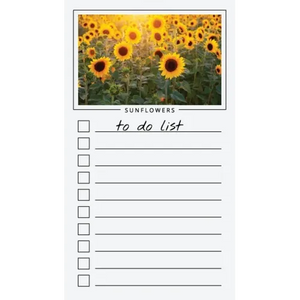 To Do List Notepad: Sunflowers, Checklist, Task Planner for Grocery Shopping, Planning, Organizing - Paperback