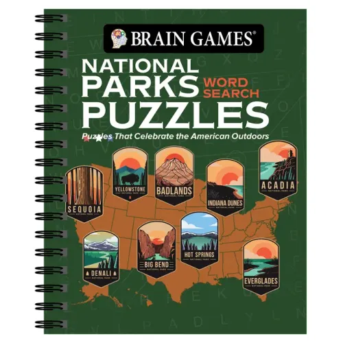 Brain Games - National Parks Word Search Puzzles: Puzzles That Celebrate the American Outdoors - Spiral