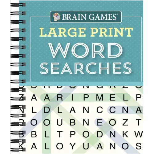Brain Games - Large Print Word Searches (Teal) - Spiral