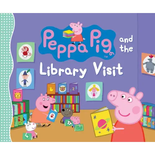 Peppa Pig and the Library Visit: (Children's Picture Book about Going to the Library with Reversible Coloring Poster for Toddlers, Preschoolers, and K - Hardcover