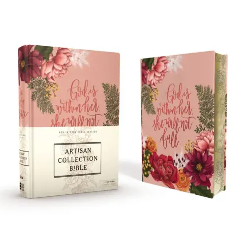 Niv, Artisan Collection Bible, Cloth Over Board, Pink Floral, Designed Edges Under Gilding, Red Letter Edition, Comfort Print - Hardcover