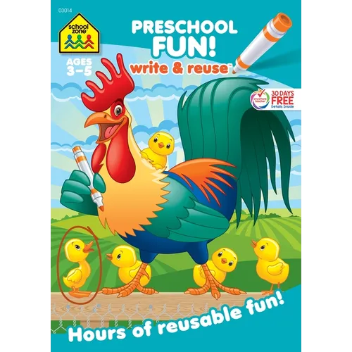 School Zone Preschool Fun! Write & Reuse Workbook - Paperback