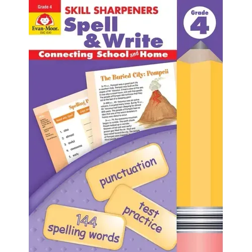 Skill Sharpeners: Spell & Write, Grade 4 Workbook - Paperback