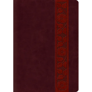 ESV Study Bible, Large Print (Trutone, Mahogany, Trellis Design, Indexed) - Imitation Leather