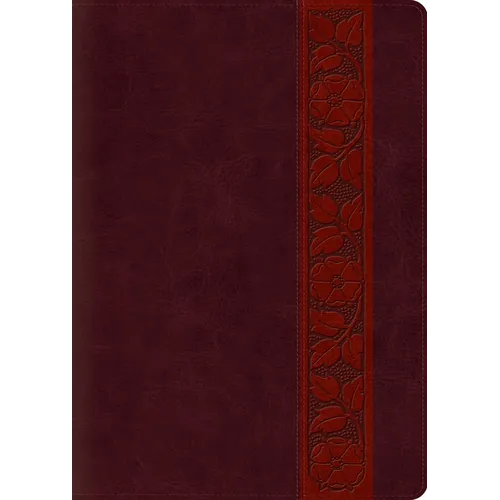 ESV Study Bible, Large Print (Trutone, Mahogany, Trellis Design, Indexed) - Imitation Leather