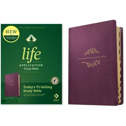 NLT Life Application Study Bible, Third Edition (Leatherlike, Purple, Indexed, Red Letter)