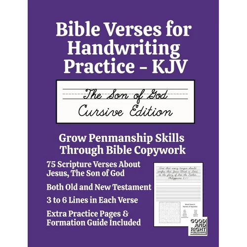 Bible Verses for Handwriting Practice - KJV: The Son of God Cursive Edition - Paperback