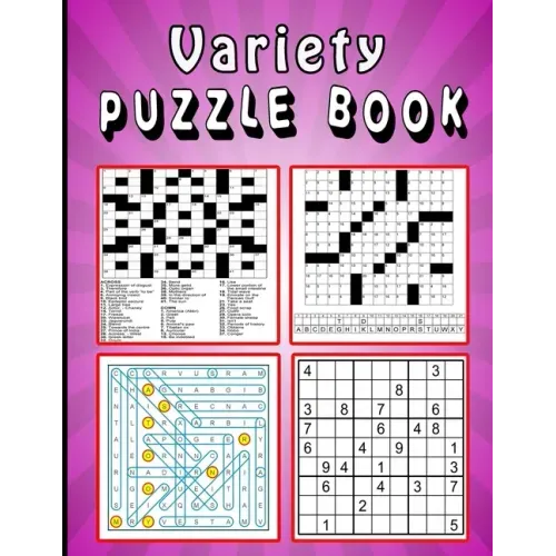 Variety Puzzle book: Large print Puzzle book! Soduko, word search, CodeWord and CrossWord 111 pages - Paperback