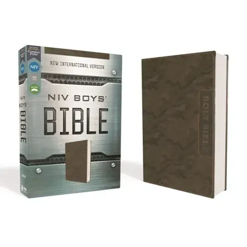 Niv, Boys' Bible, Leathersoft, Brown Camo, Comfort Print - Imitation Leather