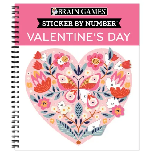 Brain Games - Sticker by Number: Valentine's Day - Spiral