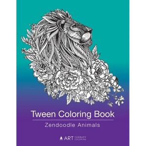 Tween Coloring Book: Zendoodle Animals: Colouring Book for Teenagers, Young Adults, Boys, Girls, Ages 9-12, 13-16, Cute Arts & Craft Gift, Detailed De - Paperback