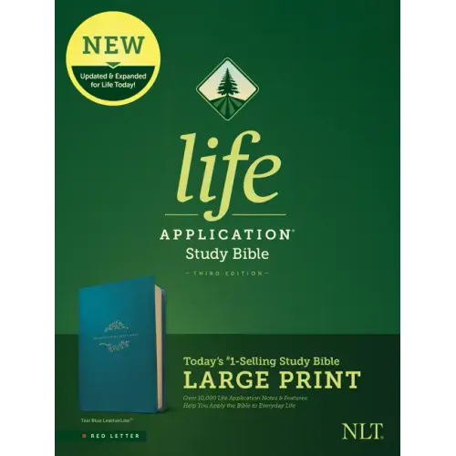 NLT Life Application Study Bible, Third Edition, Large Print (Leatherlike, Teal Blue) - Imitation Leather