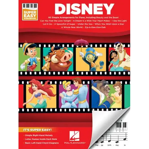Disney - Super Easy Songbook - Disney Piano Music Book with Accessible Arrangements - Easy-To-Play P - Paperback