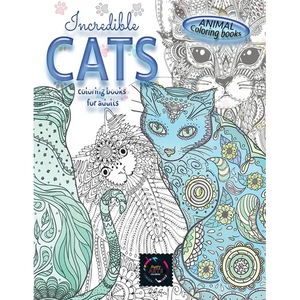 Animal coloring books INCREDIBLE CATS coloring books for adults.: Adult coloring book stress relieving animal designs, intricate designs - Paperback