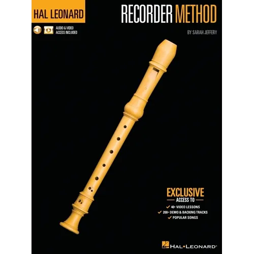Hal Leonard Recorder Method by Sarah Jeffery - Book with 200+ Audio Demo & Backing Tracks & 40+ Video Lessons Included - Paperback