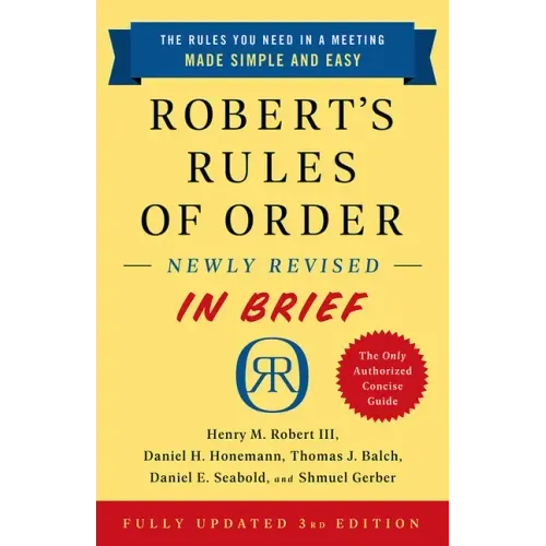 Robert's Rules of Order Newly Revised in Brief, 3rd Edition - Paperback