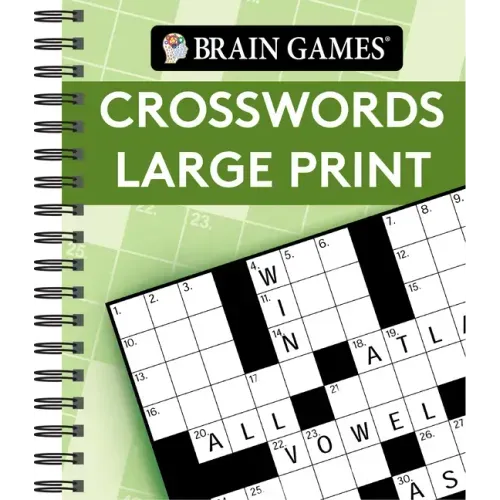 Brain Games - Crosswords Large Print (Green) - Spiral