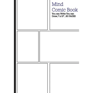 Mind Comic Book - 6 Panel,7"x10", 80 Pages, Make Your Own Comic Books - Paperback