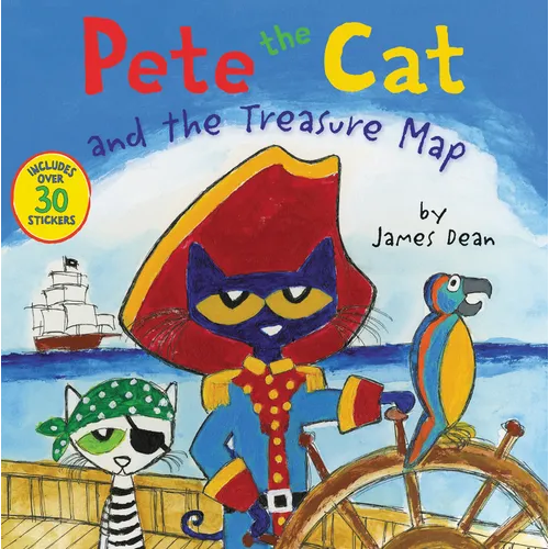 Pete the Cat and the Treasure Map: Includes Over 30 Stickers! - Paperback