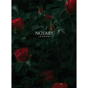 Notary Journal: Hardbound Public Record Book for Women, Logbook for Notarial Acts, 390 Entries, 8.5" x 11", Red Roses Cover - Hardcover