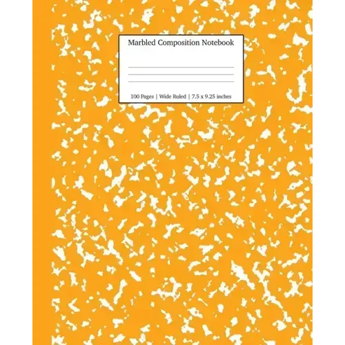Marbled Composition Notebook: Orange Marble Wide Ruled Paper Subject Book - Paperback