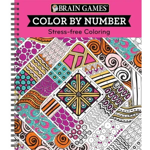 Brain Games - Color by Number: Stress-Free Coloring (Pink) - Spiral