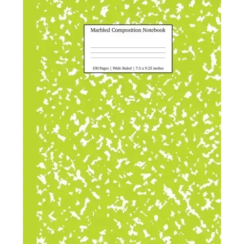 Marbled Composition Notebook: Green Marble Wide Ruled Paper Subject Book - Paperback