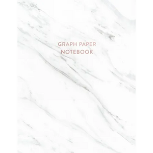 Graph Paper Notebook: Soft White Marble - 8.5 x 11 - 5 x 5 Squares per inch - 100 Quad Ruled Pages - Cute Graph Paper Composition Notebook f - Paperback