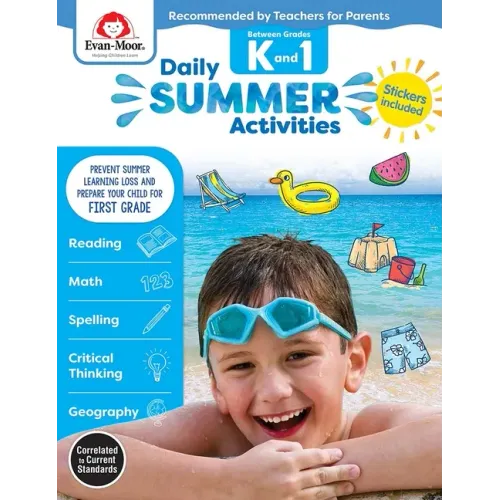 Daily Summer Activities: Between Kindergarten and 1st Grade, Grade K - 1 Workbook