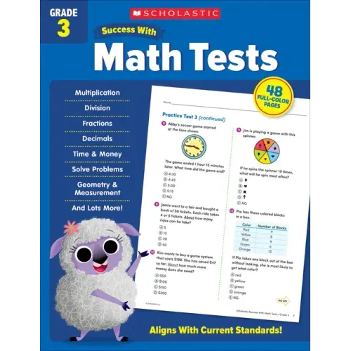 Scholastic Success with Math Tests Grade 3 Workbook - Paperback