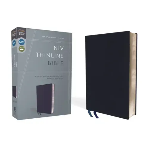 NIV, Thinline Bible, Bonded Leather, Navy, Red Letter Edition - Bonded Leather