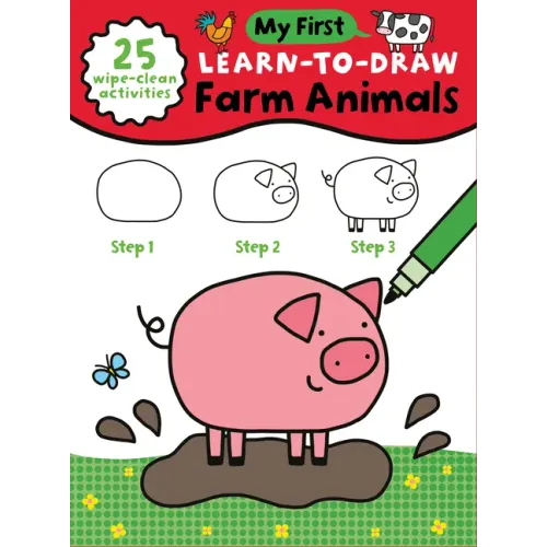My First Learn-To-Draw: Farm Animals: (25 Wipe Clean Activities + Dry Erase Marker) - Spiral