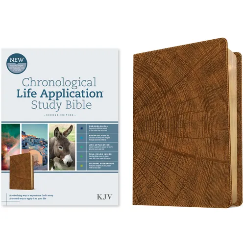 KJV Chronological Life Application Study Bible, Second Edition (Leatherlike, Heritage Oak Camel) - Imitation Leather