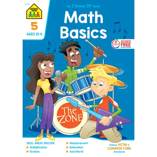 School Zone Math Basics Grade 5 Workbook - Paperback
