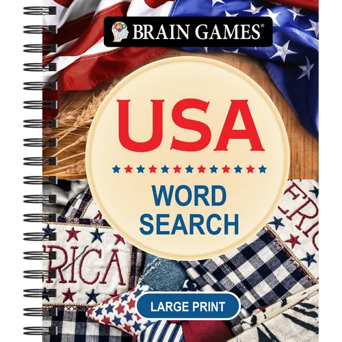 Brain Games - USA Word Search - Large Print - Spiral