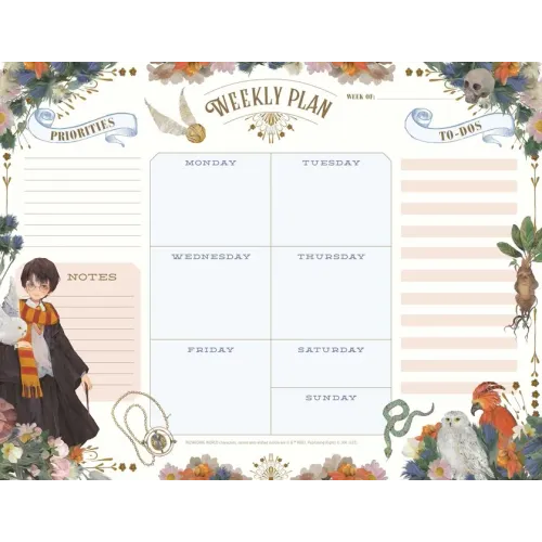 Harry Potter: Floral Fantasy Weekly Planner Notepad - Paperback