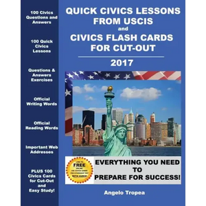 Quick Civics Lessons from USCIS and Civics Flash Cards for Cut-Out - Paperback